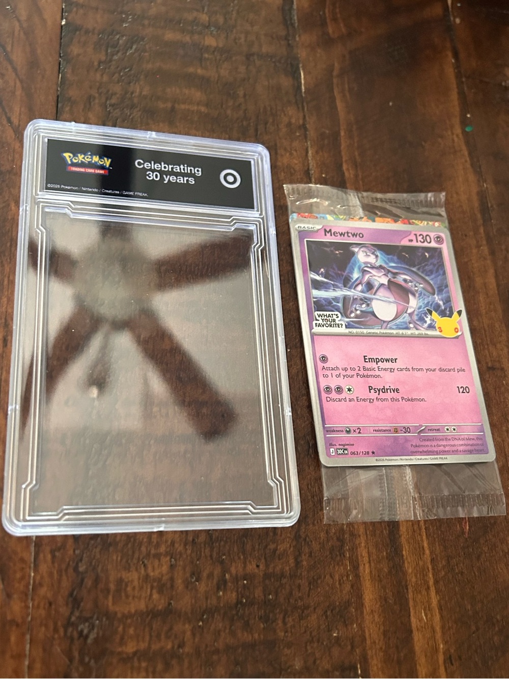 Pokemon mewtwo promo card and case